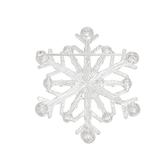 Brooch Stellar Snowflake Silver Pin for Women - Picture 3 of 3